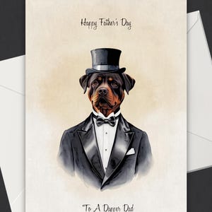 Rottweiler Dapper Vatertagskarte