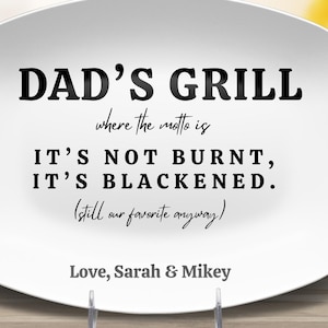 Custom Grilling Gift For Dad, Funny Personalized Platter Fathers Day Gift from Kids, Daddys Grilling Plate, Family Names Serving Tray