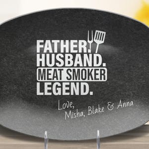 Personalized Grill Plate For Dad, Custom Platter Father's Day Gift from Wife, Daddy's Grill Master Plate, Family Serving Tray, Mens BBQ Gift
