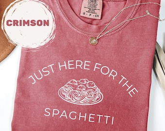 Spaghetti Lover Pasta Comfort Colors TShirt, Cute Foodie Gift, Funny Food Shirt, Summer Snack Lover Social Anxiety Tee, Summer Shirt