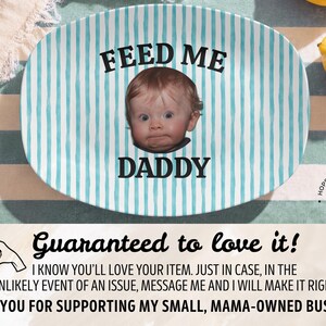 Personalized Baby Face Photo Serving Platter Funny First Father's Day Gift for Grill Lover, Custom Photo Grilling Plate for Dad from Kid Bild 11