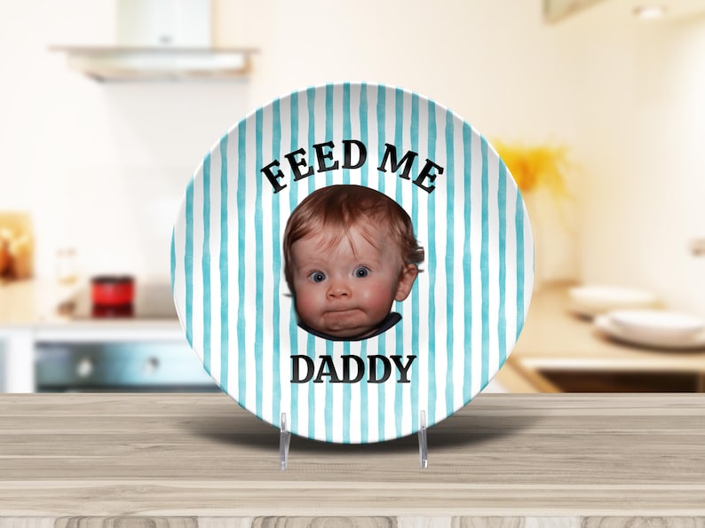 Personalized Baby Face Photo Serving Platter Funny First Father's Day Gift for Grill Lover, Custom Photo Grilling Plate for Dad from Kid Bild 7