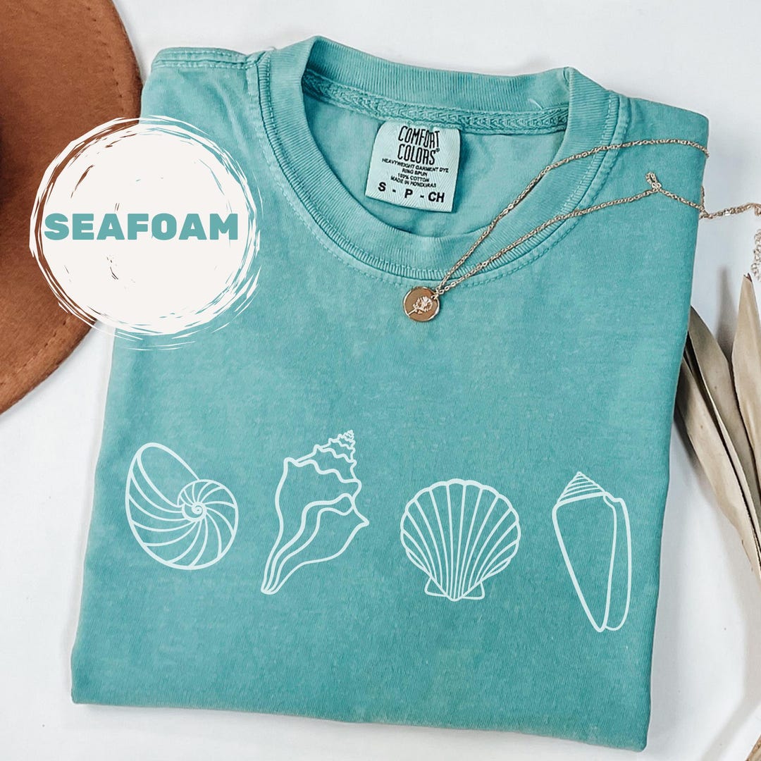 Shell Style Shirt Seashell Comfort Colors® Summer Beach Shirt, Tropical Shell Coastal ...
