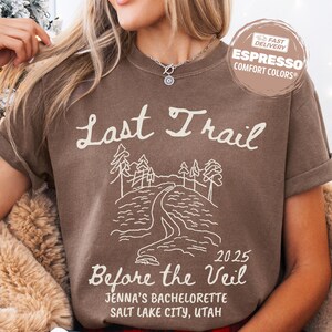 Camp Bride Cabin Bachelorette Party Shirt, Custom Camping Bridal Party Comfort Colors, Mountain Hiking Lake Girls Trip Nature Matching Tees