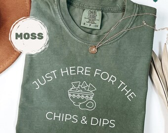 Chips and Dip Lover TShirt, Foodie Funny Summer Comfort Colors Shirt, Tailgate Party Tee, Sideline Social Club, Sarcastic Here For the Snack