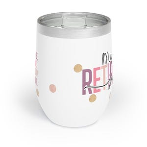 Personalized Retirement Tumbler Gift, Cute Funny Custom Name Insulated Travel Mug with Lid, Unique Coffee or Wine Gift for Retiring Coworker