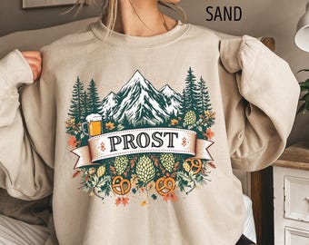 Oktoberfest Beer Sweatshirt, German Festival Beer Lover Gift, Prost October Day Drinking Team Sweatshirt, Fall Mountain Fest Party