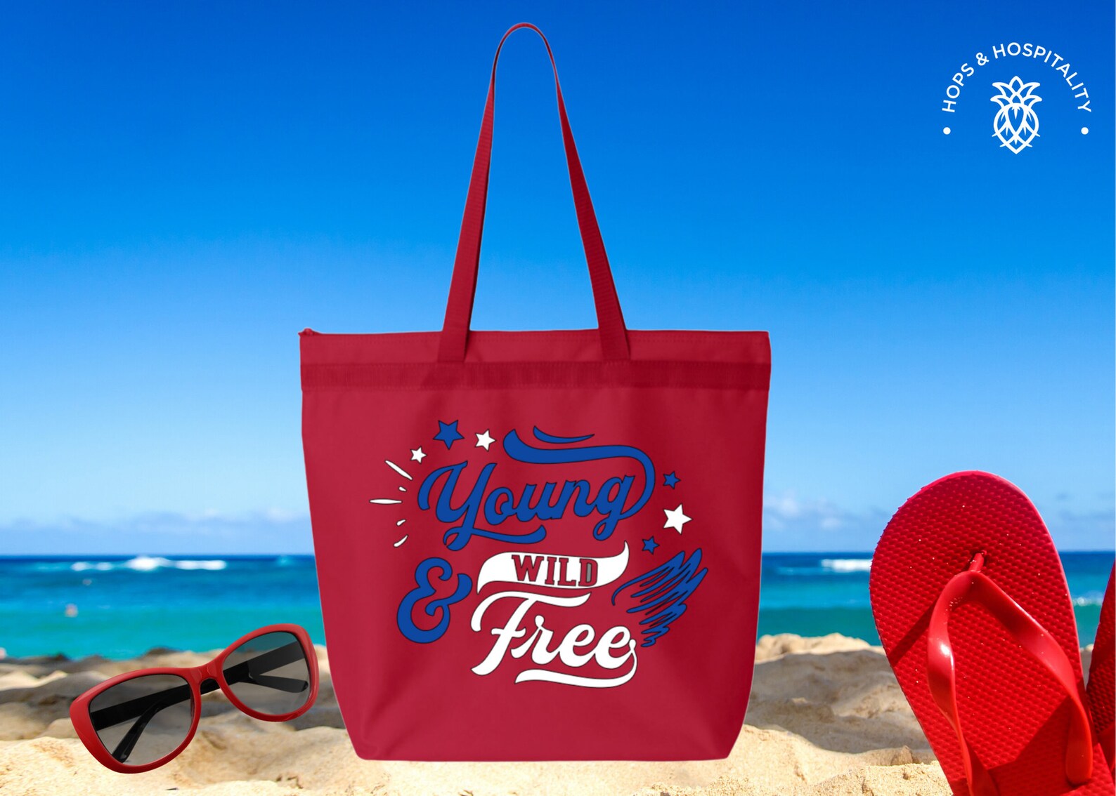Personalized BEACH BAG Patriotic July 4th America Zippered Bag Etsy