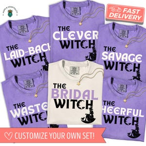 Halloween Bachelorette Matching TShirts, Funny Witch Bach Bash Group Comfort Colors Shirts, Bridesmaid Girls Trip Best Friend Witch Tees