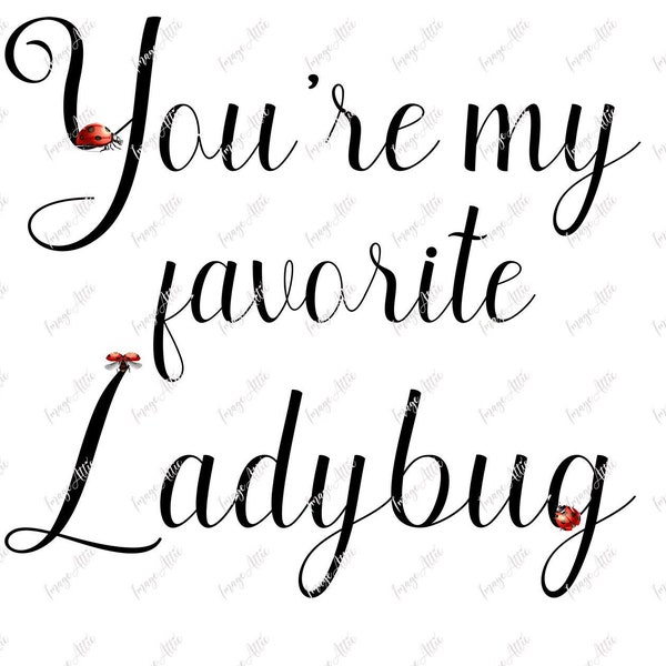 You're my favorite ladybug - lady bug - valentine - waterslide decal - clear - ready to use  -  yetti supply - tumbler supply - 14799 w