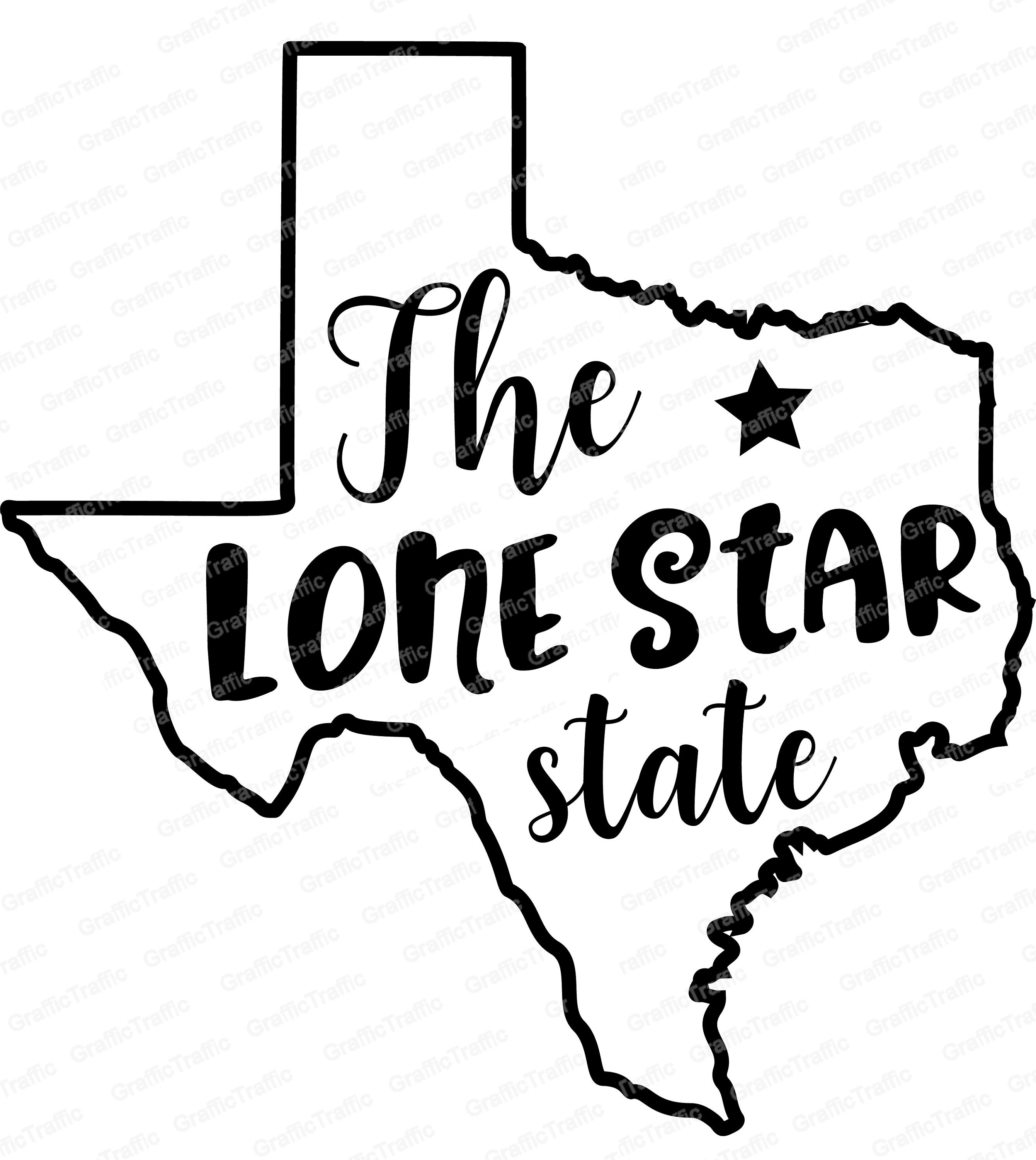 Texas the Lone Star State Outline Waterslide Decal Clear READY TO USE