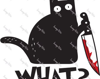 Bad cat - what?  - waterslide decal - clear - ready to use  -  96001  w