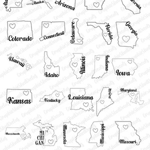 US States Heart Waterslide Decal Clear READY to USE Water Slide - Etsy