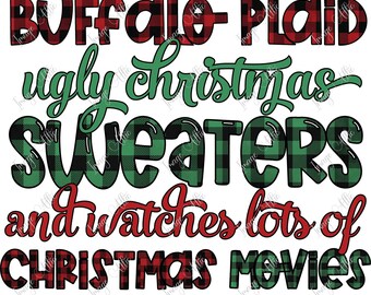 Christmas - hallmark movies - sweaters -  waterslide decal - clear - ready to use-  yeti decal -  27814 w