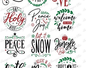 Words of christmas - waterslide decal - clear - yeti supply - ready to use - 60024 w