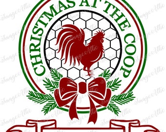 Christmas at the coop  - waterslide decal - clear - ready to use-  yeti decal - 60016 w