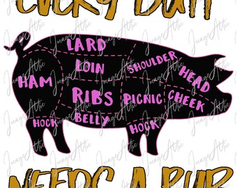 Every butt needs a rub- pig- waterslide decal - clear - ready to use - w 55157