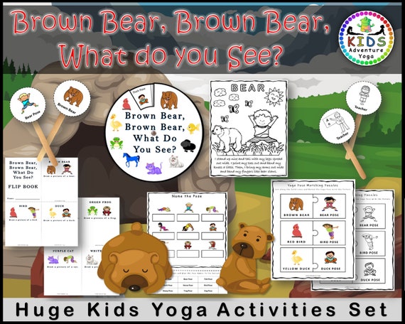 Brown Bear, Brown Bear, What Do You See Kids Yoga Games and Activities Set  INSTANT DOWNLOAD -  Canada