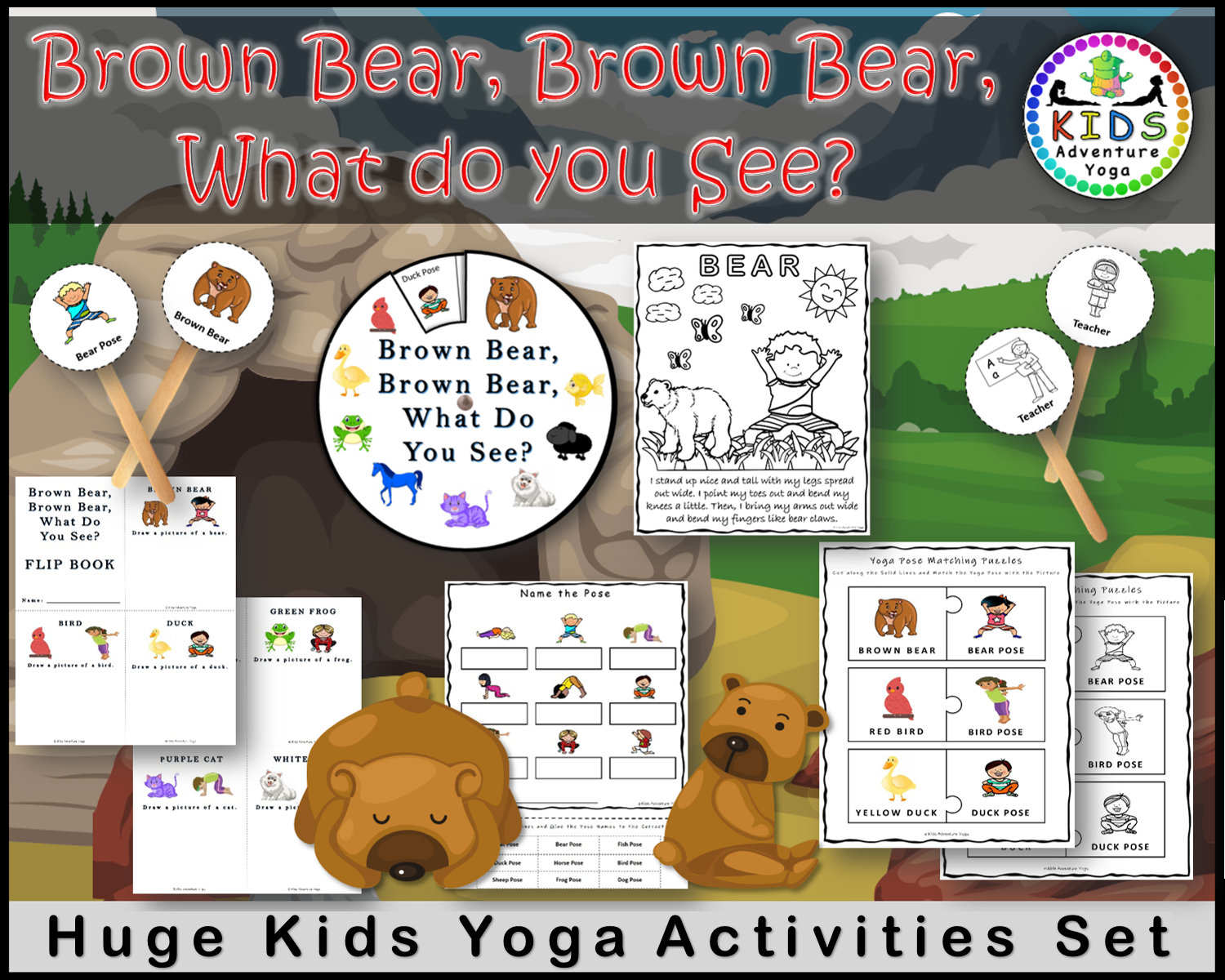 Brown Bear, Brown Bear, What Do You See Kids Yoga Games and Activities