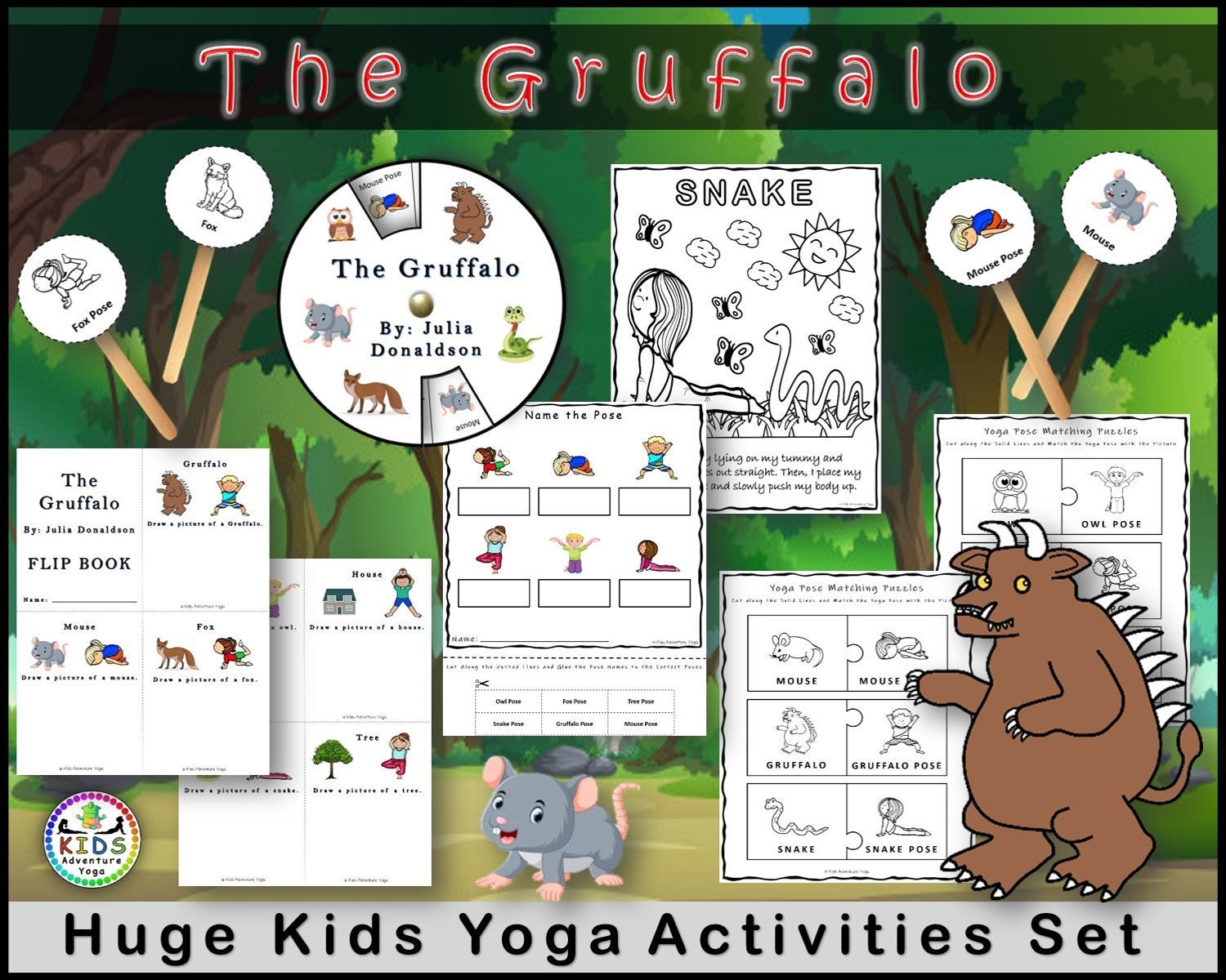 The Gruffalo Kids Yoga Games And Activities Set INSTANT Etsy UK The Gruffalo Kids Yoga Games And Activities Set INSTANT Etsy UK