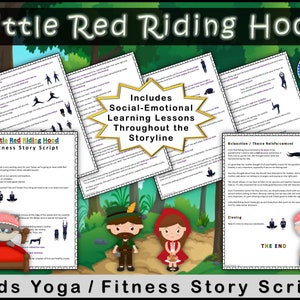 Little Red Riding Hood Kids Yoga / Fitness Fairy Tale Story Script- INSTANT DOWNLOAD