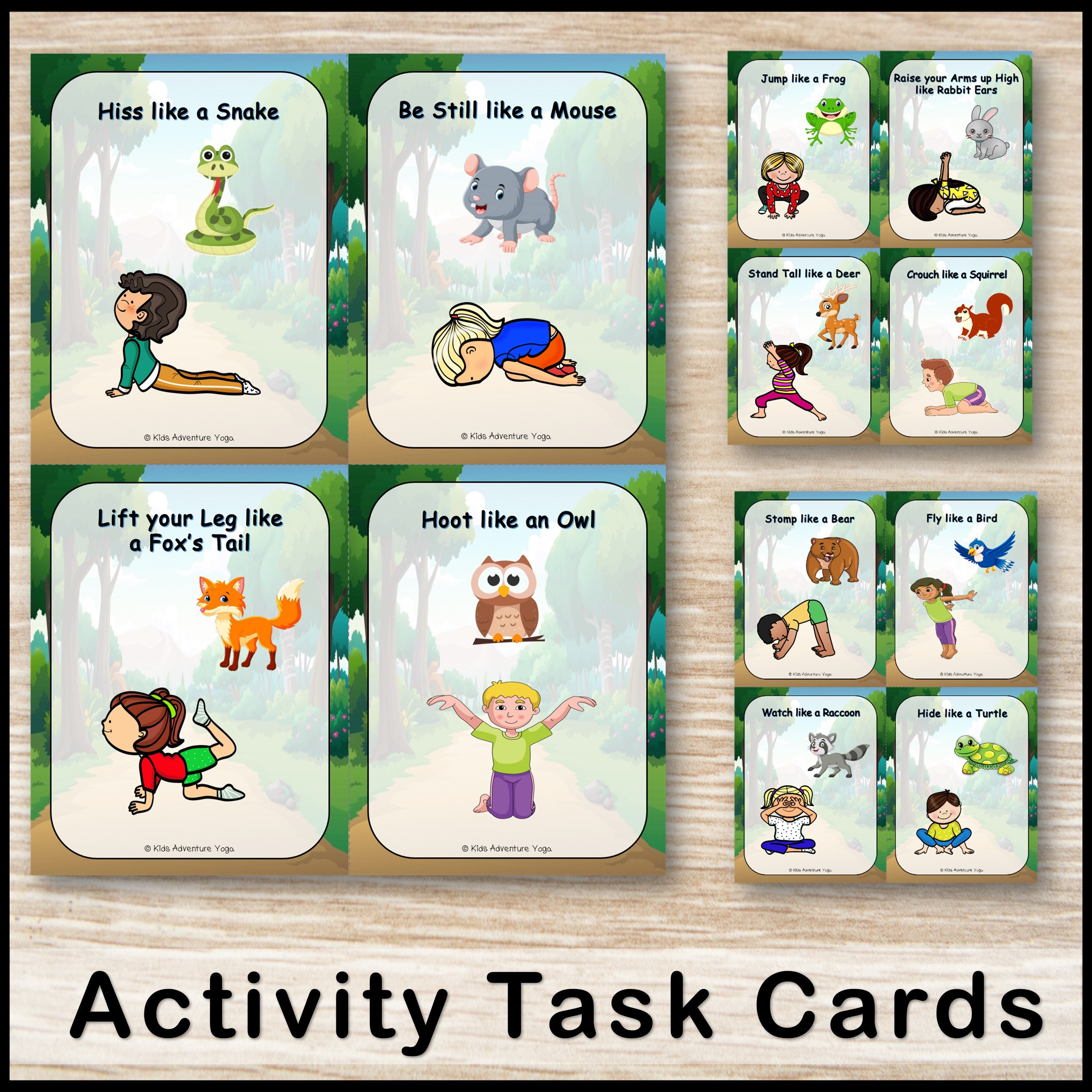 Forest Animals Kids Yoga Games and Activities Set Coloring - Etsy Forest Animals Kids Yoga Games and Activities Set Coloring - Etsy