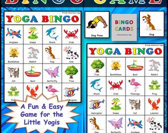 Kids Yoga Bingo Game Great for Preschool and Elementary Students, PE Class, Active Movement