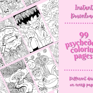 99 unieke psychedelische kleurboekpagina&#39;s voor volwassenen
