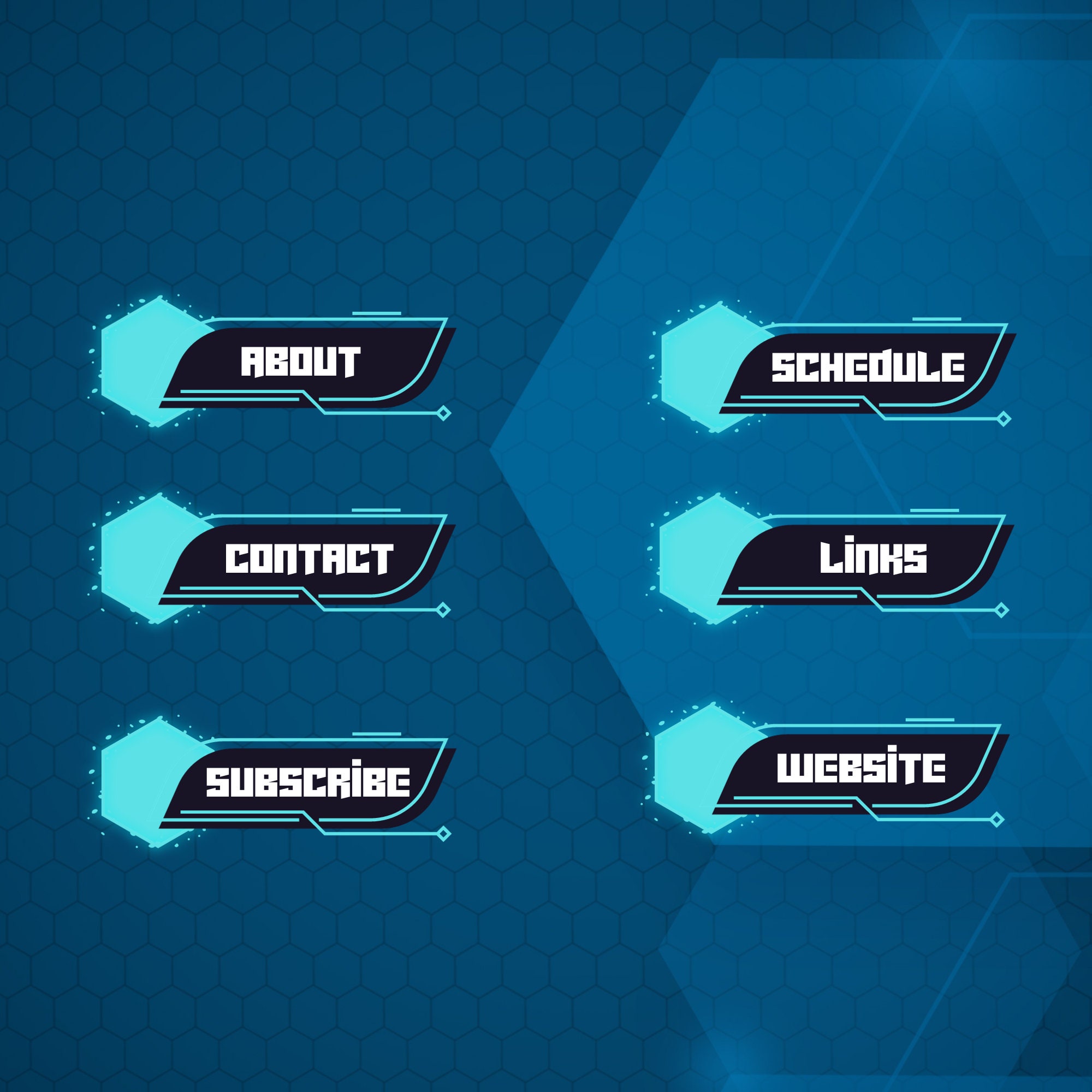 Neon Hex Twitch Panels Bundle - 30 Unique Designs in 6 Vibrant Colors ...