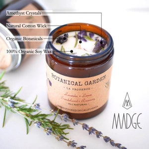 Organic Lavender Rosemary Aromatherapy Soy Candle-All Natural-100% Essential Oil-Organic Dry Flowers-Long Lasting 9oz-Gift image 6