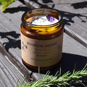 Organic Lavender Rosemary Aromatherapy Soy Candle-All Natural-100% Essential Oil-Organic Dry Flowers-Long Lasting 9oz-Gift image 7