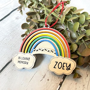 Pet Memorial Ornament, Rainbow Bridge, Custom Pet Ornament, Pet Loss
