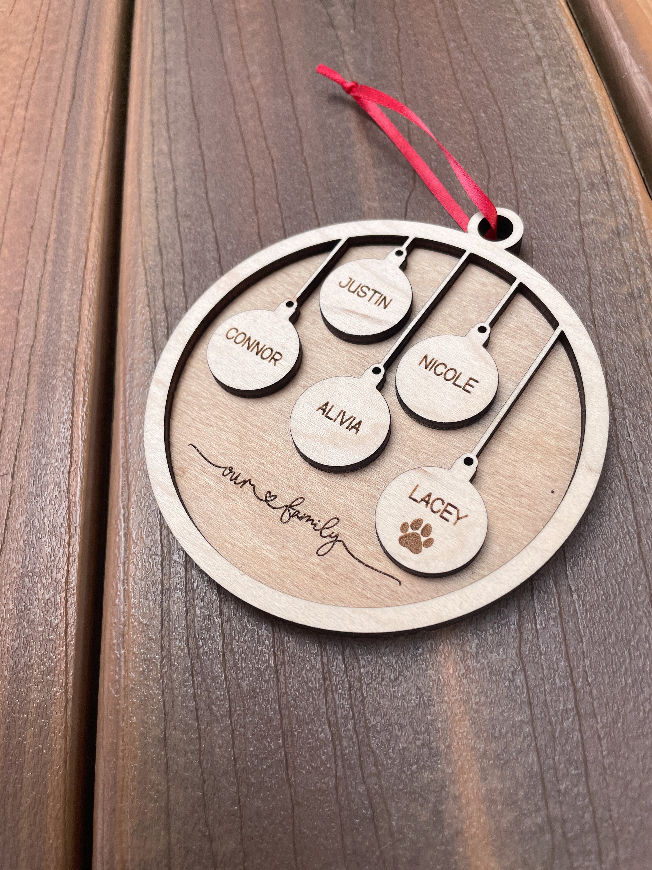Personalized Family Ornament, Family Ornament, Family Christmas Ornam…