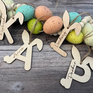 Personalized Bunny Ear Easter Tags, Personalized Easter Name Tags, Easter Basket Name Tag