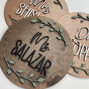 Teacher Sign, Wooden Teacher Sign, Teacher Classroom Sing, Personalized Name Sign