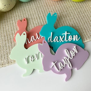 Easter Tags, Personalized Easter Name Tags, Engraved Wooden Basket Tag, Easter Basket Name Tag