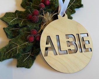 Wooden Christmas Bauble - Personalised Bauble- Christmas Decoration - Christmas Gift - Hanging Decoration -1st Christmas- Family Christmas