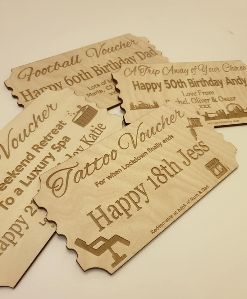 Personalised Wooden Present Vouchers gift vouchers. Etsy