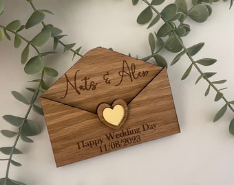 Wedding Money Holder, wooden envelope, Personalised wedding Money Holder, Cash Envelope, special day, wedding gift card holder