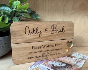 Wedding Money Holder, wooden envelope, Personalised wedding Money Holder, Cash Envelope, Haq Mahr, wedding gift card holder, wedding gift