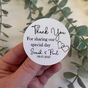 Hochzeitsaufkleber, Hochzeitsetiketten, Gastgeschenke, Dankessticker, runde Aufkleber, personalisierte Sticker, Save the date