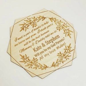 Godparent Gift , Will you be my Godparent , Godmother Proposal , Godfather Proposal , Laser Engraved Personalised God Parent gift