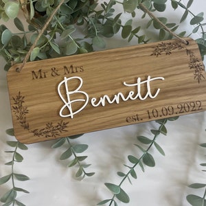 Personalised Wedding Plaque, Weddings Gift, Wedding Photo Prop, Mr and Mrs sign, Personalised Wedding sign, wedding announcement