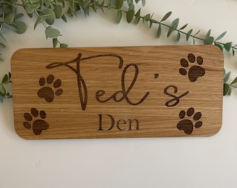 Personalised Dog sign, Hanging Plaque, Dog gift, Dog Hanging Sign, dogs den, dogs pad, Dog Bed / Cage Gift.