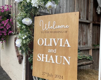 Personalised Welcome Wedding sign,  Wedding Photo Prop, Personalised Wedding sign. Wedding signage, wedding decor