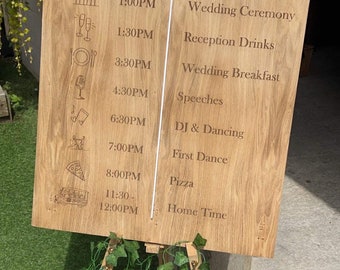 Personalised Wedding Plaque, order of the day, wedding signage, Wedding Photo Prop, Mr and Mrs sign, Personalised Wedding sign