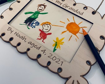 Kids Art Frame, Wooden Frame, Kids Craft, Personalised Frame