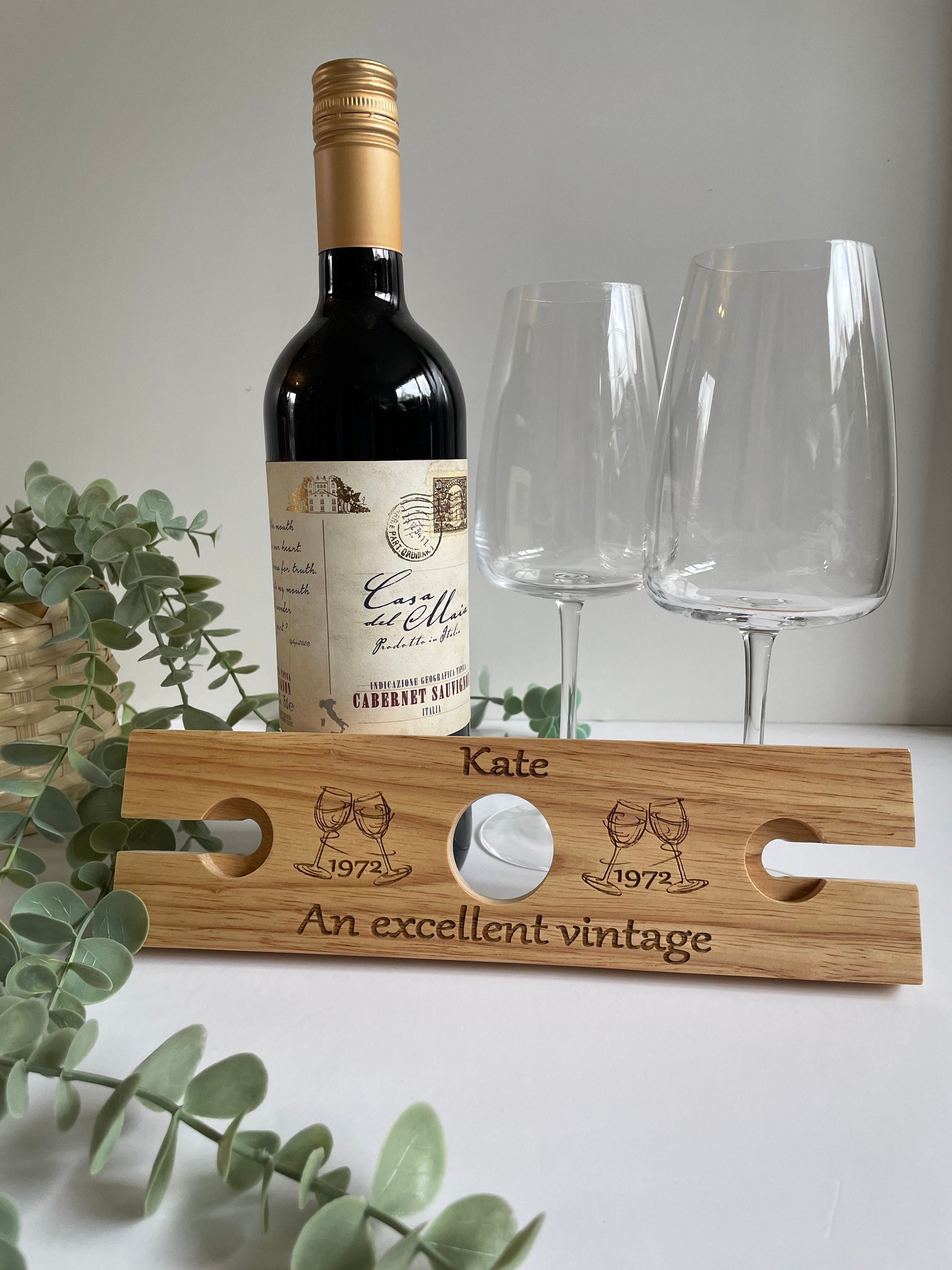 Wine Glass Caddy, Wine Caddy, Wood Wine Butler, Wine Gift, Gift For Wi