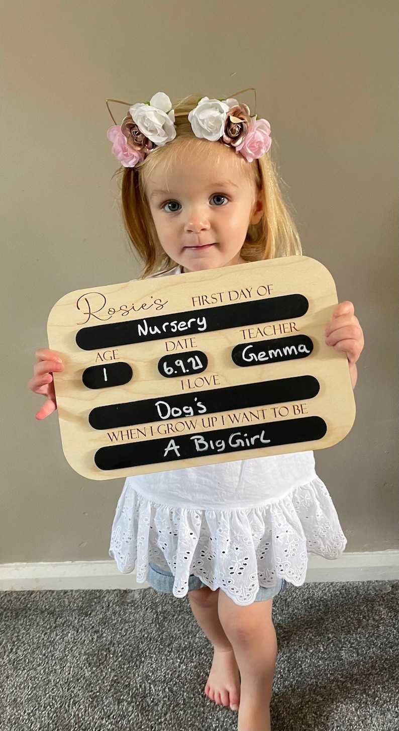 First Day of School Sign - chalkboard - 1st Day of School wooden sign - chalk board - wooden gift- Photo prop 