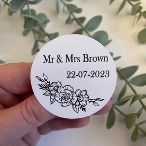 wedding stickers, wedding labels, favour sticker, wedding favours,  thank you stickers, round stickers, personalised stickers, save the date